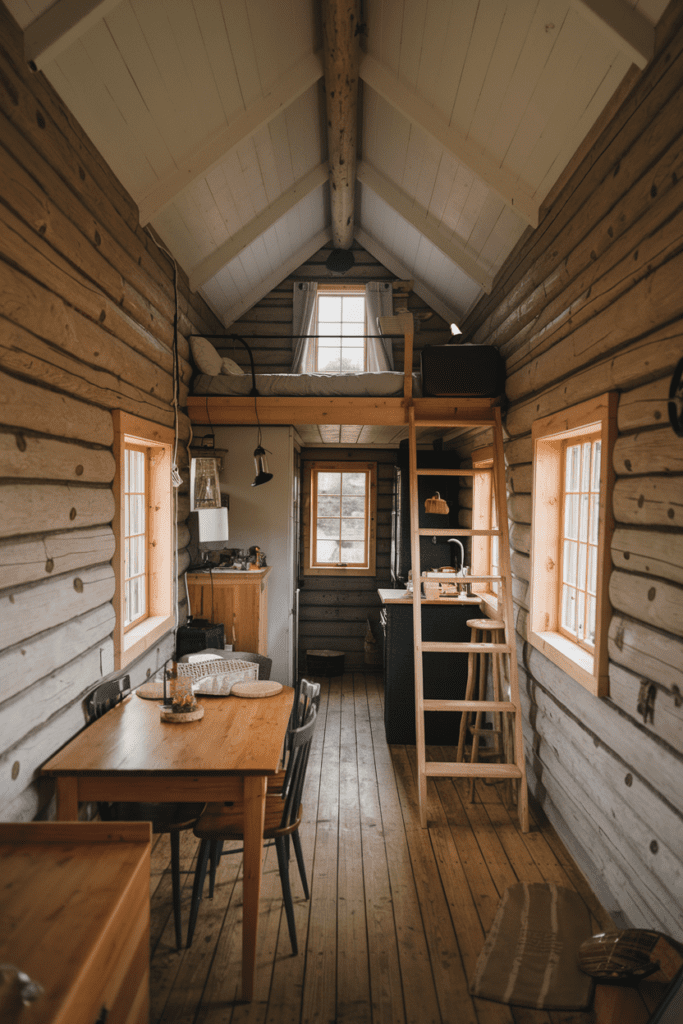 Tiny Cabins Interior Ideas: Rustic Country Style with Warm Textures