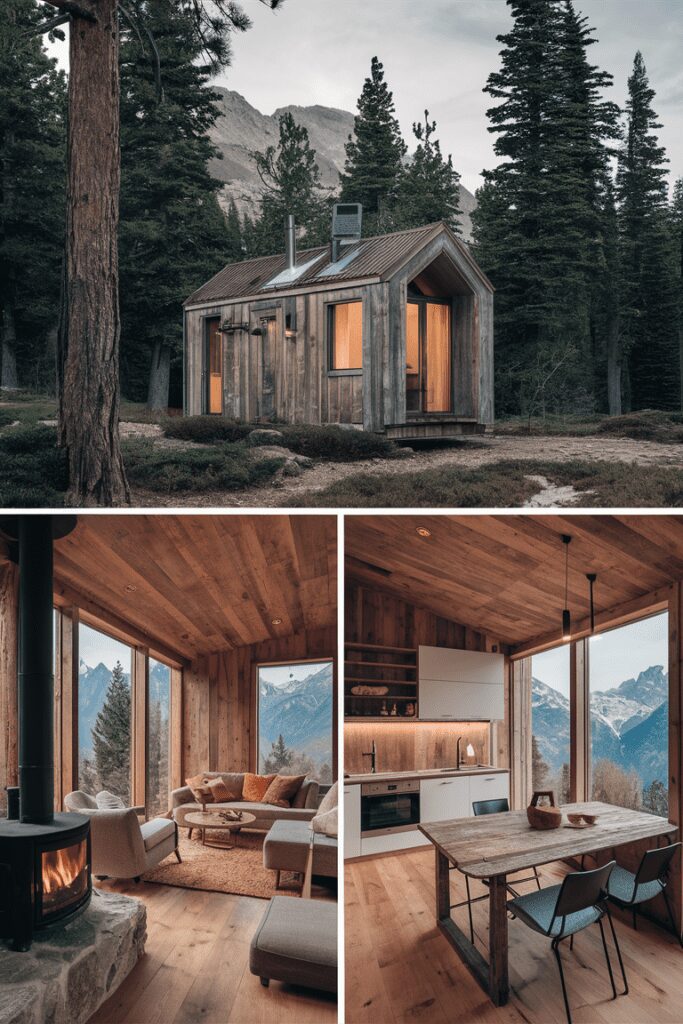 30+ Tiny Cabins Interior Ideas | Beautiful, Compact Living 11 Tiny Cabins Interior Ideas: Alpine Retreat with Cozy Cabin Vibes
