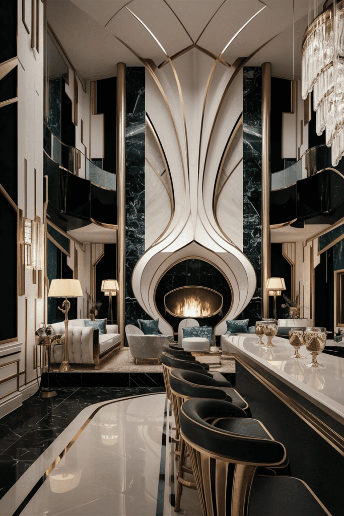 80s Luxury Interior Ideas: Art Deco Revival with Geometric Elegance Luxury Interior Ideas