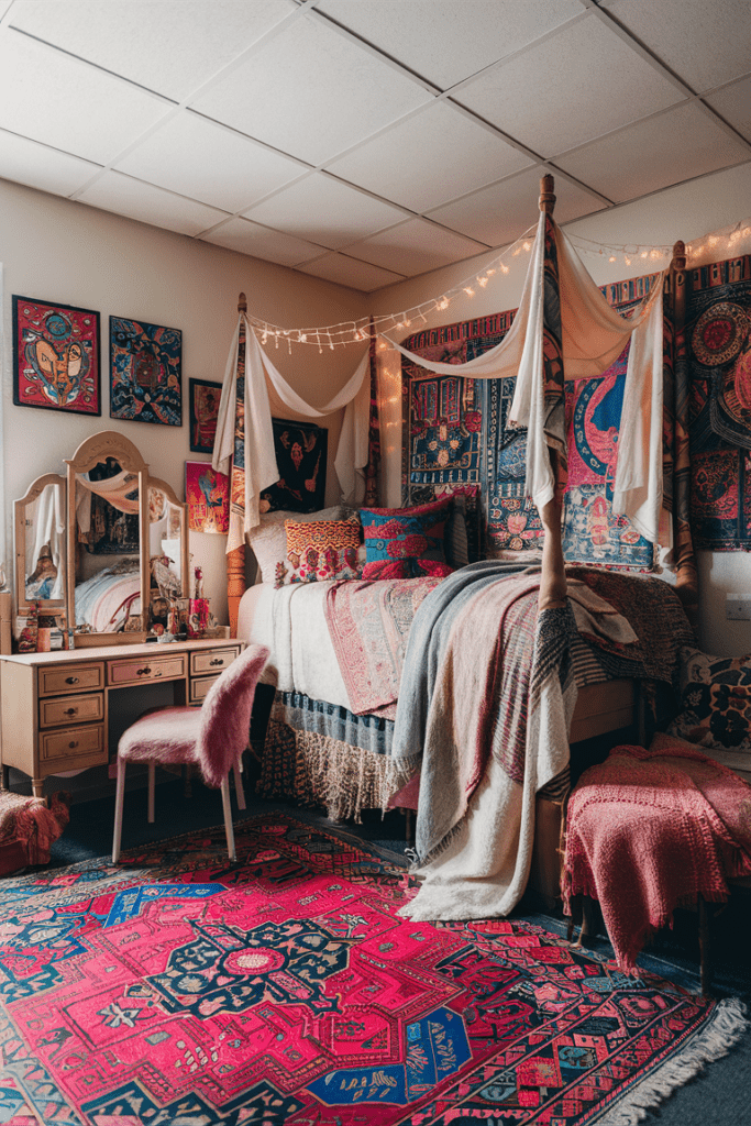 Dorm Room Ideas: Vibrant Bohemian Escape