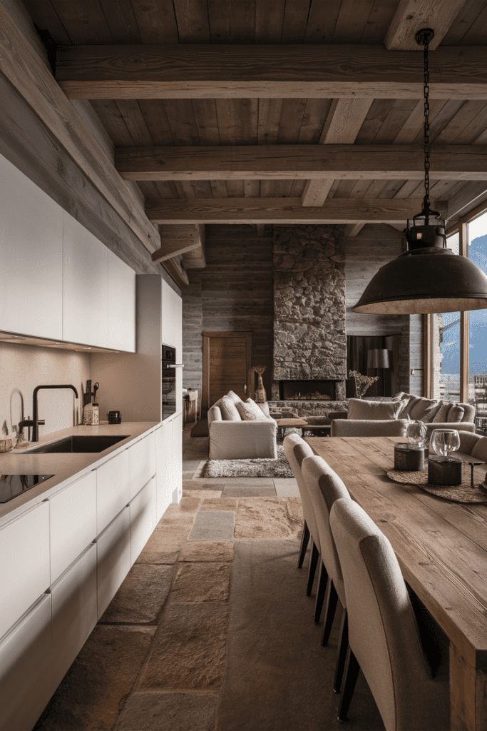 Mountain Modern Home Interior Ideas: Minimalist Kitchens with Rustic Flair