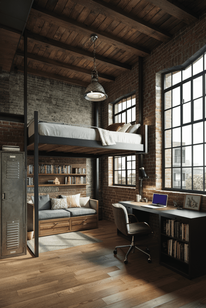 Dorm Room Ideas: Industrial Chic Dorm Space