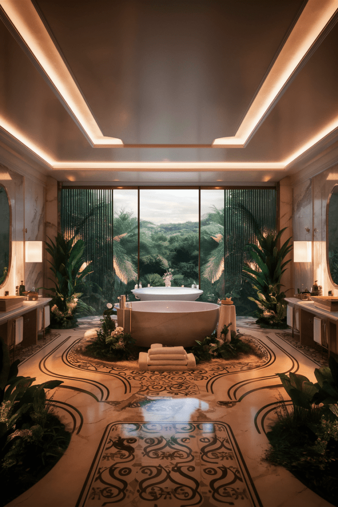 80s Luxury Interior Ideas: Luxurious Spa-Style Bathrooms