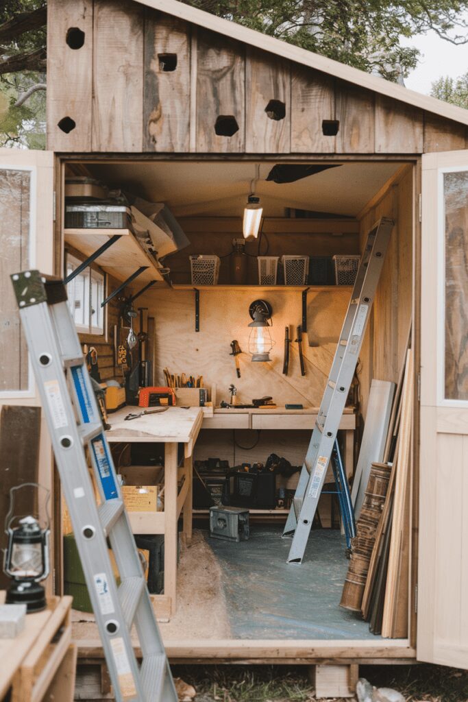 30+ Tiny Cabins Interior Ideas | Beautiful, Compact Living 34 Tiny Cabins Interior Ideas: Cabin Workshop with DIY Focus