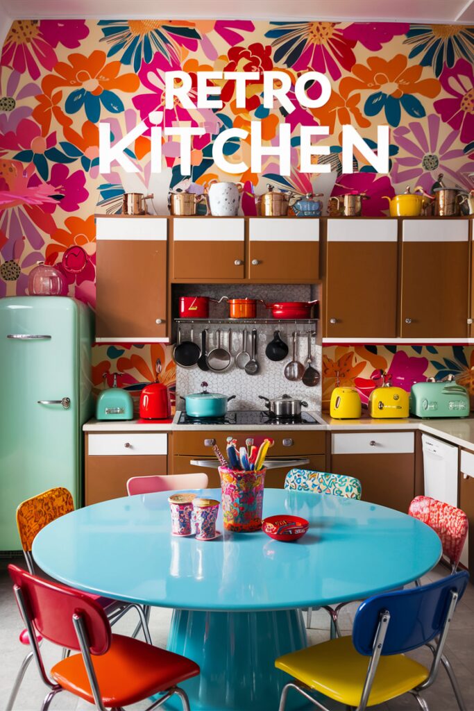 20+ Dream Rooms Ideas - Elevate Your Space with Creativity 19 Dream Rooms Ideas: Colorful Retro Kitchen