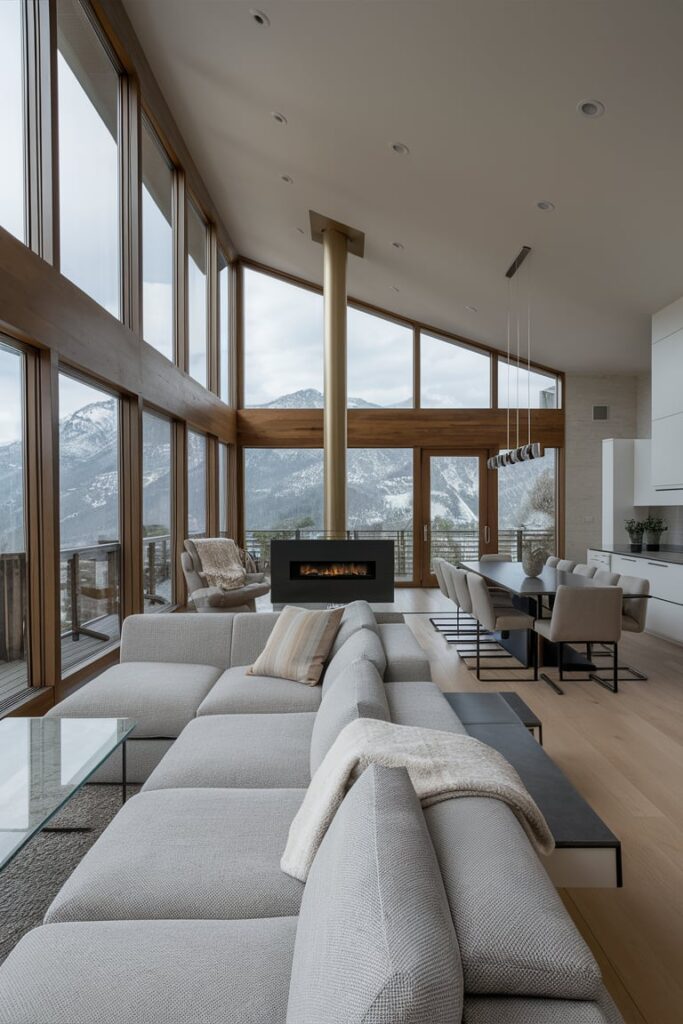 Mountain Modern Home Interior Ideas : Open-Concept Living Spaces for Airy Feel