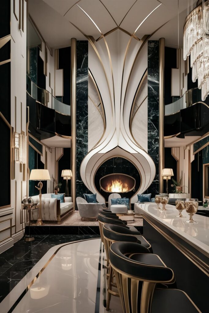 Luxury Interior Ideas: Art Deco Revival with Geometric Elegance 