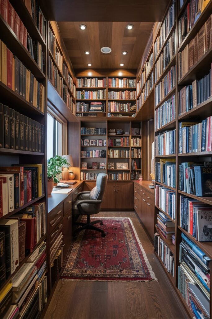 Basement Room Ideas: Home Library and Study Room