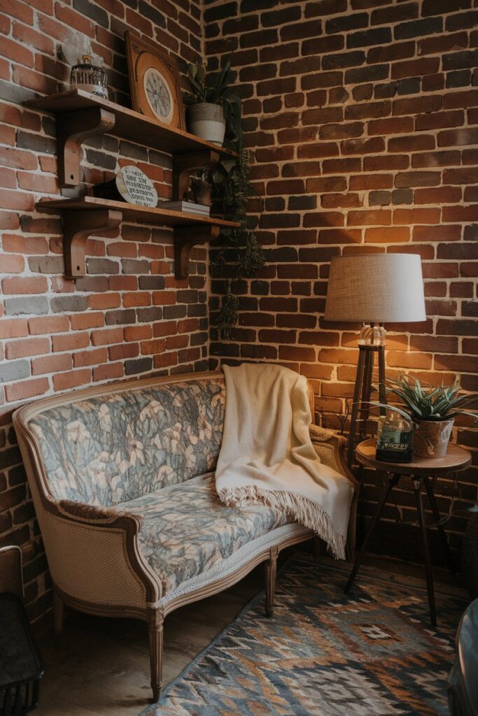 Cozy Corner Ideas: Vintage Sofa with Cozy Throw