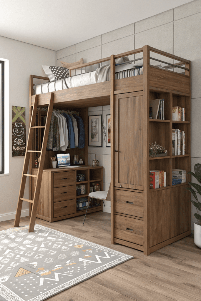 Loft Bed with Vertical Storage Loft Bed Ideas for Small Rooms Ideas