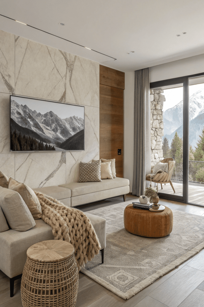 Mountain Modern Home Interior Ideas: Neutral Color Palette with Textural Variety