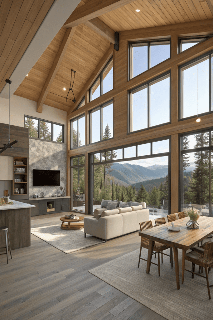 Mountain Modern Home Interior Ideas: Open-Concept Living Spaces for Airy Feel