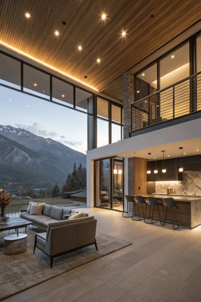 Mountain Modern Home Interior Ideas: Layered Lighting for Dynamic Atmosphere