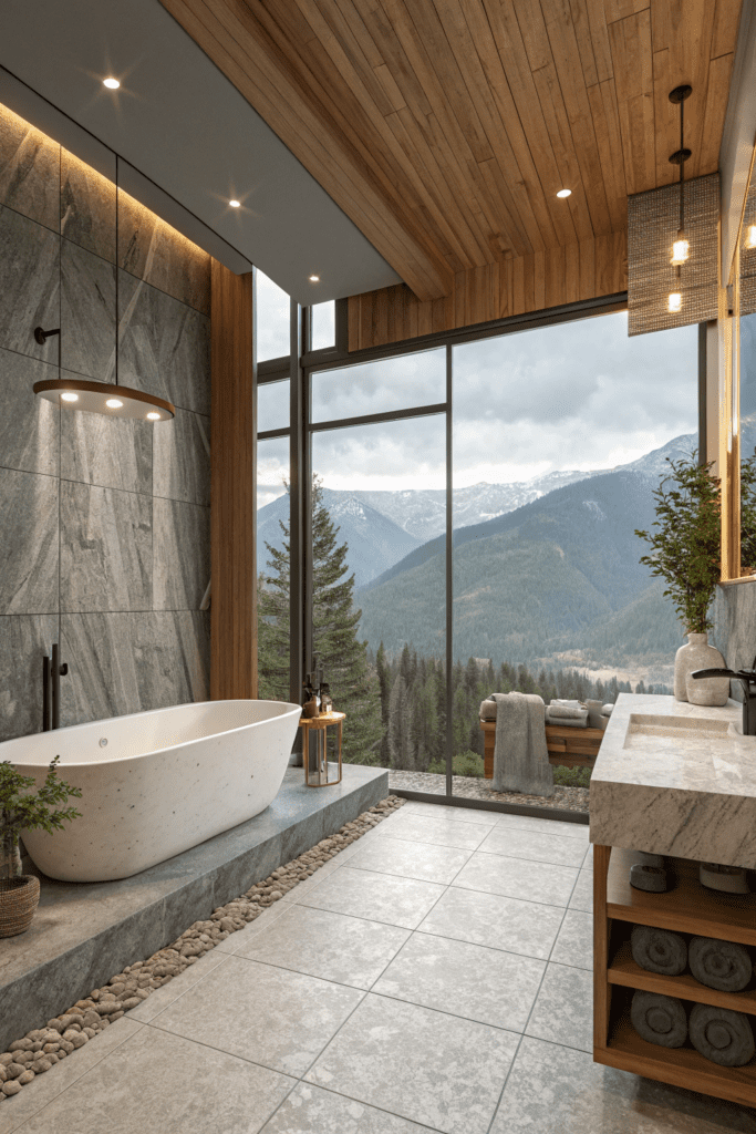 Spa-Inspired Bathrooms for Relaxation Mountain Modern Home Interior Ideas