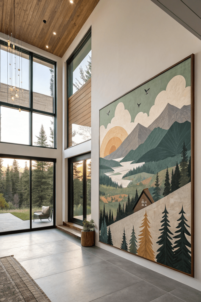 Modern Art Pieces with Nature Themes Mountain Modern Home Interior Ideas