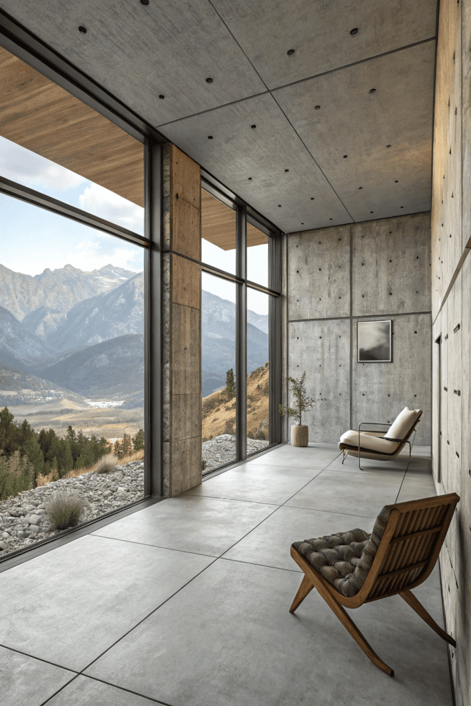 Mountain Modern Home Interior Ideas: Concrete Surfaces for Urban Flair