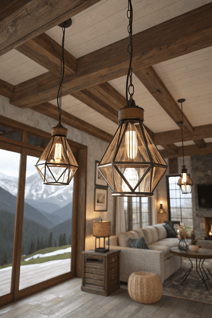 Pendant Lights with Rustic Charm Mountain Modern Home Interior Ideas