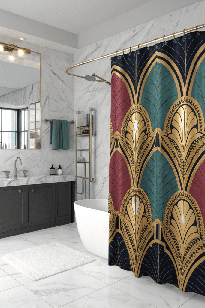 Luxury Dorm Ideas: Luxe Shower Curtains for Bathroom Glam