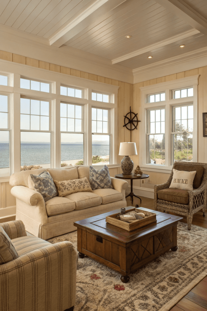 Cozy Traditional Living Room Ideas: Coastal Traditional Living Room