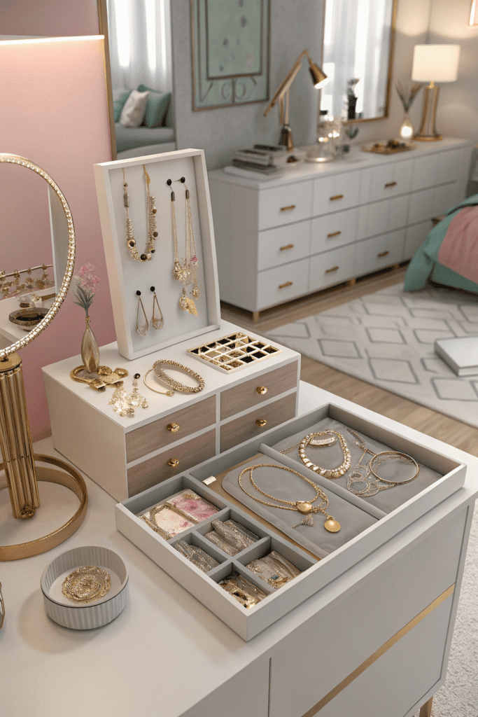 Luxury Dorm Ideas: Jewelry Displays for Functional Glamour Luxury Dorm Ideas