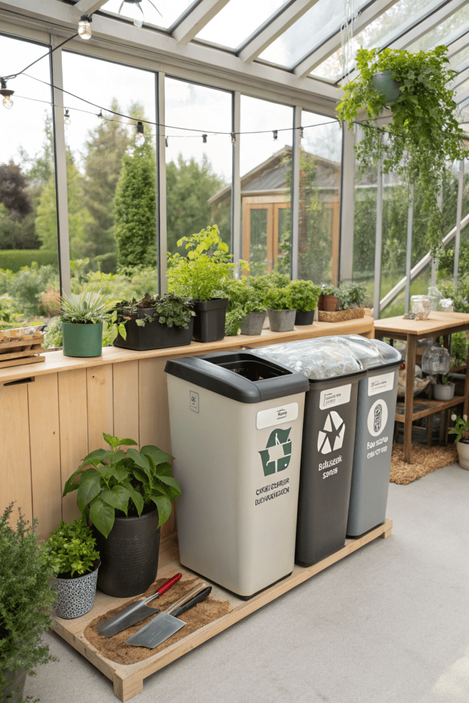 Composting Station for Organic Gardening Greenhouse Interior Ideas