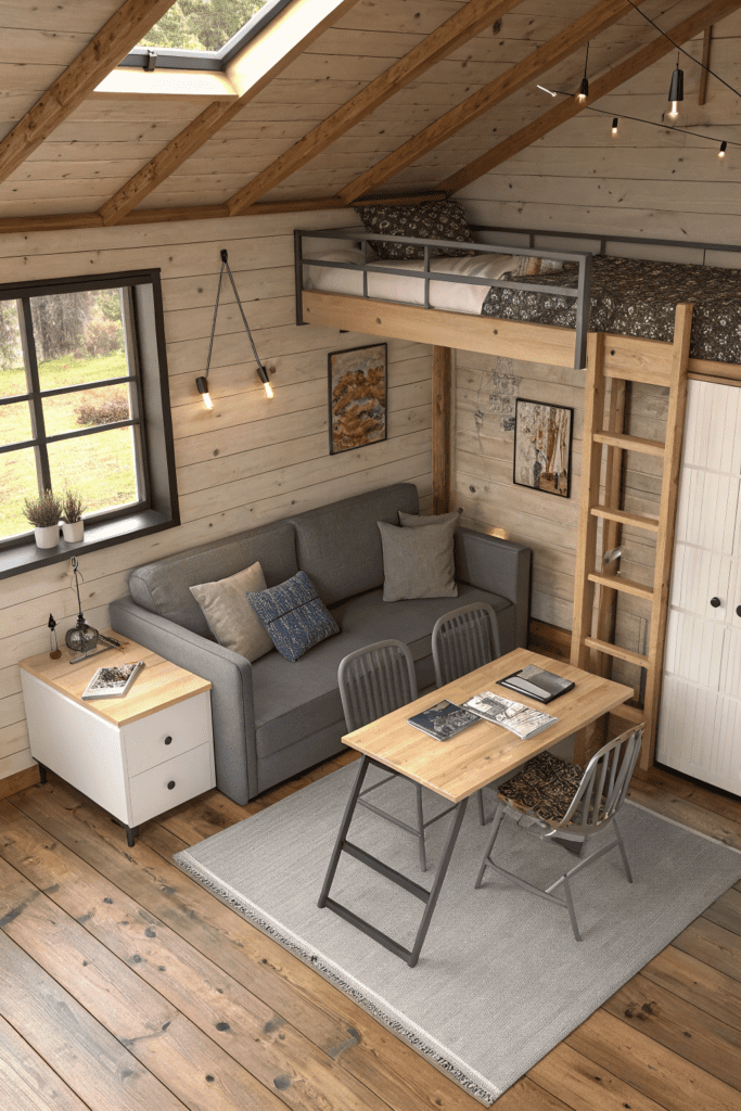 Tiny Cabins Interior Ideas: Smart Space-Saving Furniture Layout