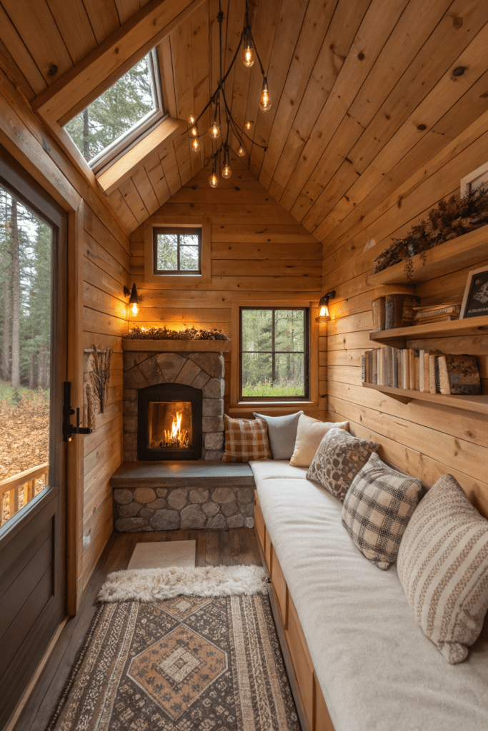 Tiny Cabins Interior Ideas: Tiny Cabin with Hidden Nooks