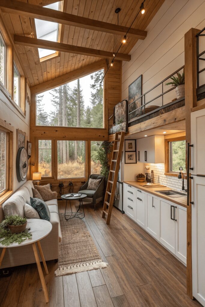30+ Tiny Cabins Interior Ideas | Beautiful, Compact Living 25 Urban Tiny Cabin with Lofty Vibes Tiny Cabins Interior Ideas