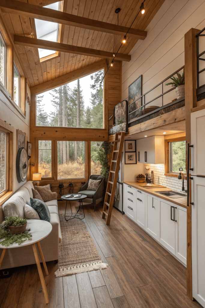 Tiny Cabins Interior Ideas: Mid-Century Modern with Sleek Lines