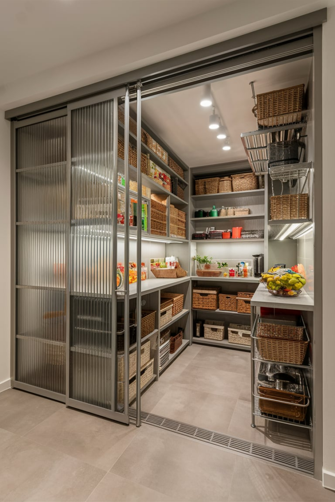 Food Storage Room Ideas: Sliding Door Storage to Save Floor Space