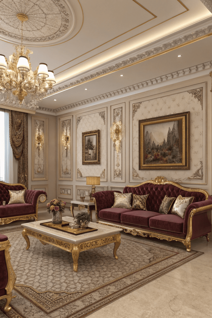 80s Luxury Interior Ideas: Classic Elegance with Ornate Details