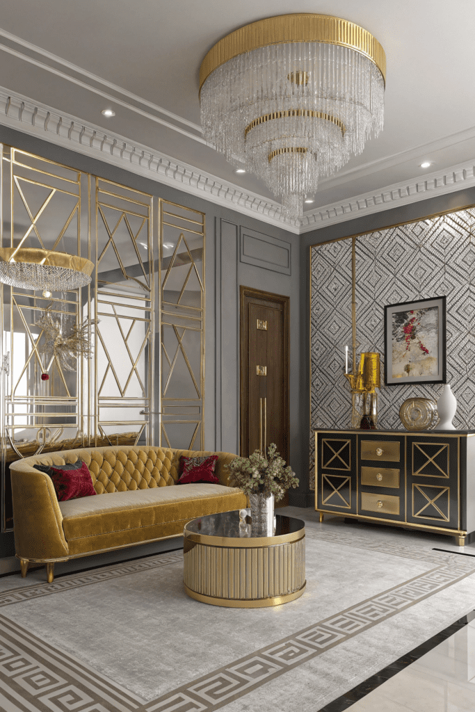 80s Luxury Interior Ideas: Metallic Accents for Glamorous Interiors