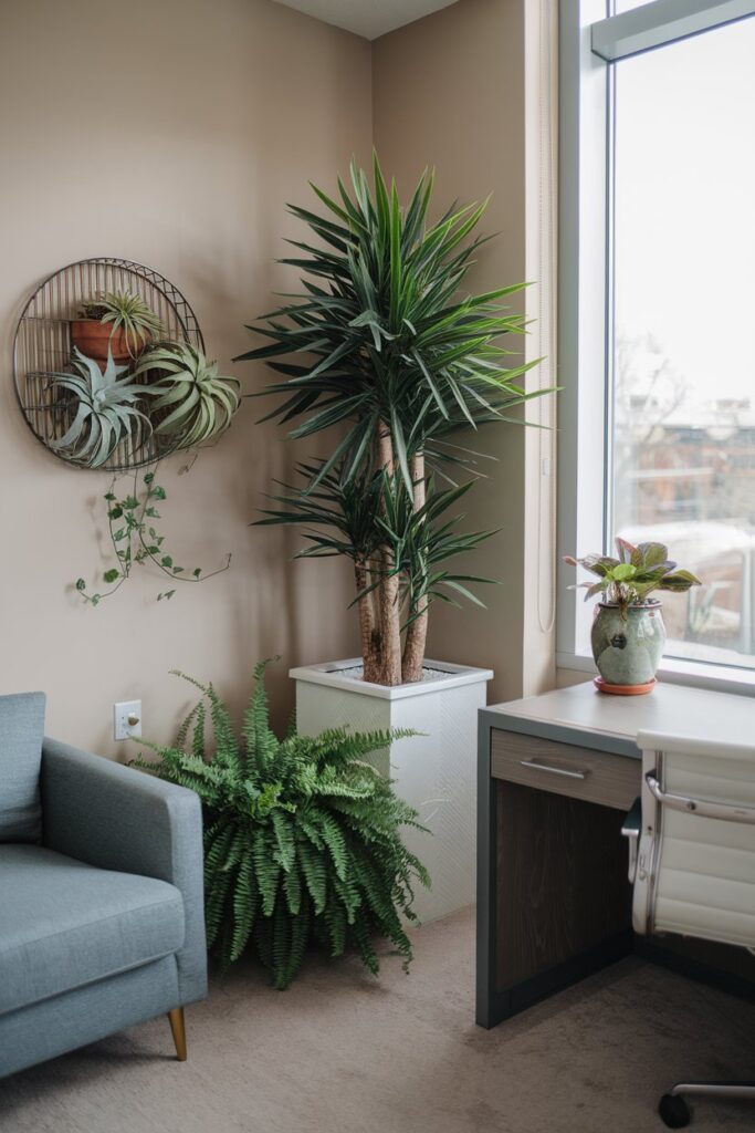 Luxury Dorm Ideas: Greenery and Planters for a Natural Touch