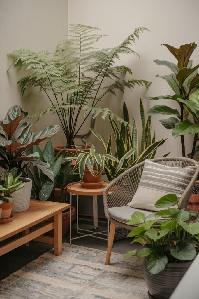 Cozy Corner Ideas: Indoor Garden with Comfortable Seating 