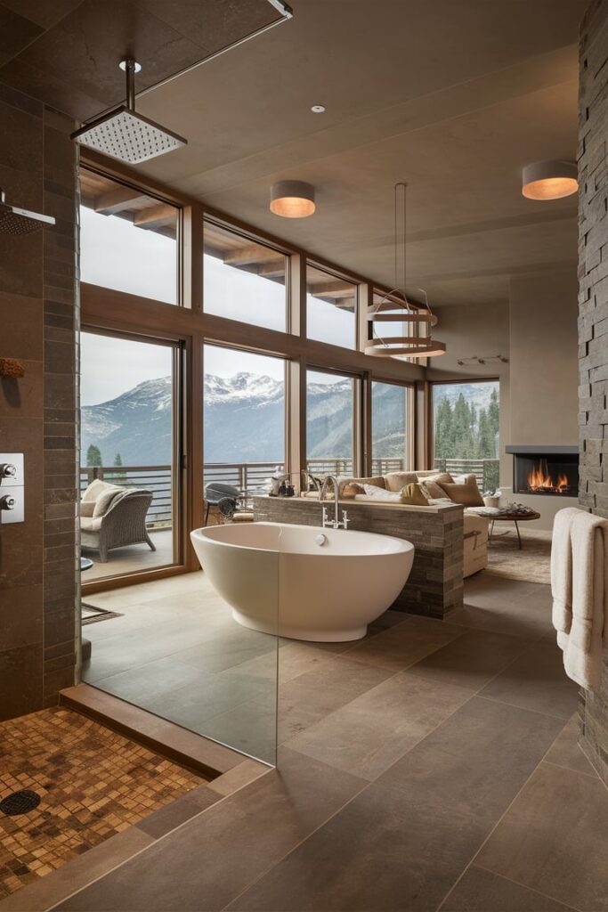 Mountain Modern Home Interior Ideas: Spa-Inspired Bathrooms for Relaxation