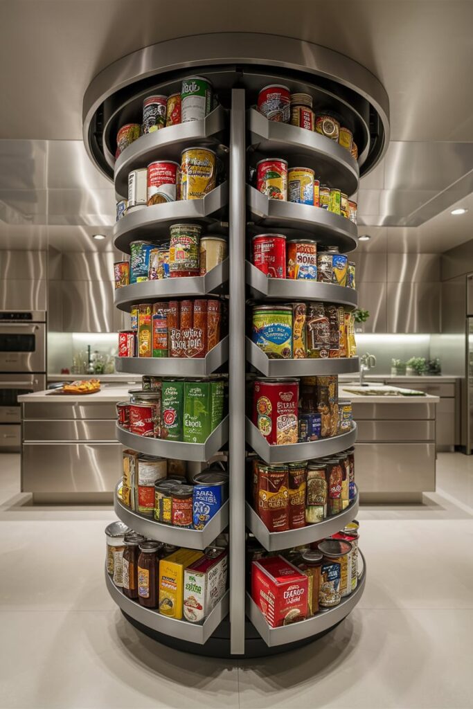 Food Storage Room Ideas: Rotating Shelves for Effortless Accessibility