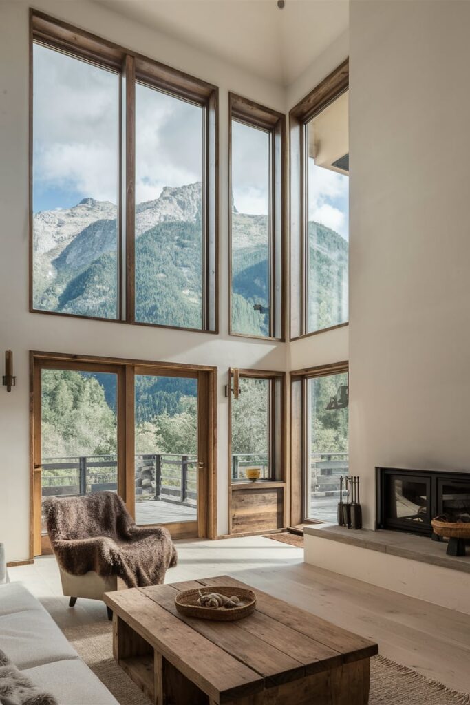 Mountain Modern Home Interior Ideas : Large Windows to Embrace Scenic Views