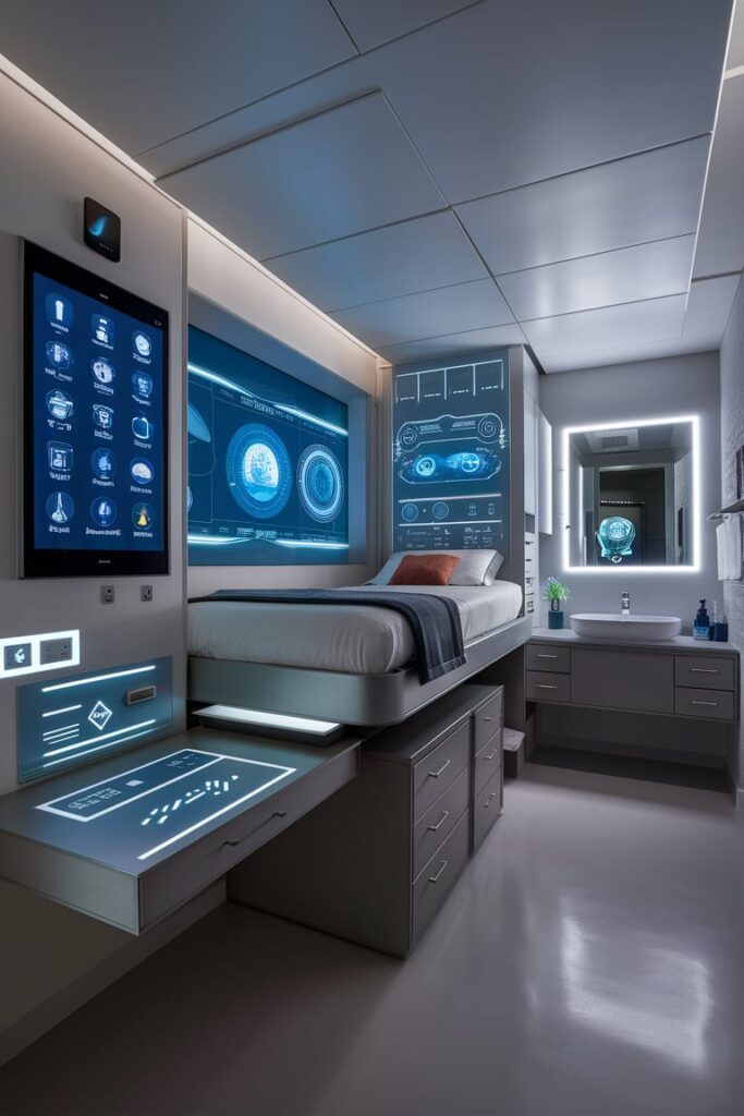 dorm room ideas: Tech-Inspired Smart Room