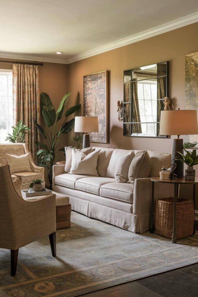 Cozy Traditional Living Room Ideas: Earthy Tones and Natural Textures