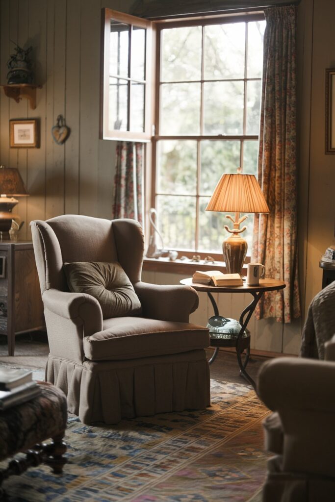 Cozy Traditional Living Room Ideas: Cozy Reading Nook by the Window 