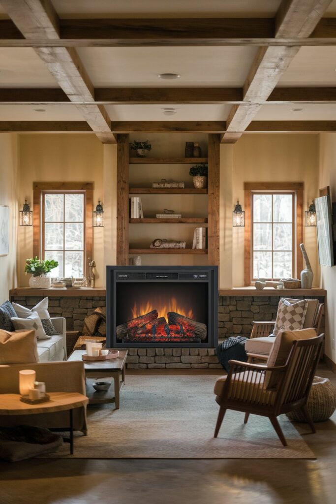 Cozy Electric Home Ideas: Electric Fireplaces for a Rustic Feel