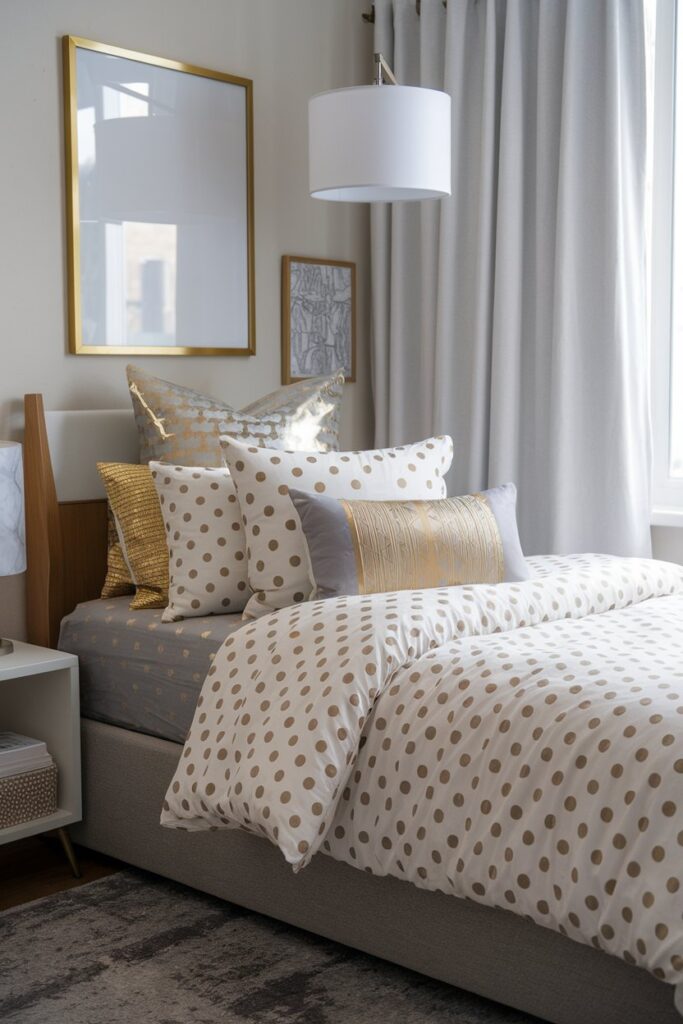 Luxury Dorm Ideas: High-End Bedding with Layered Pillows