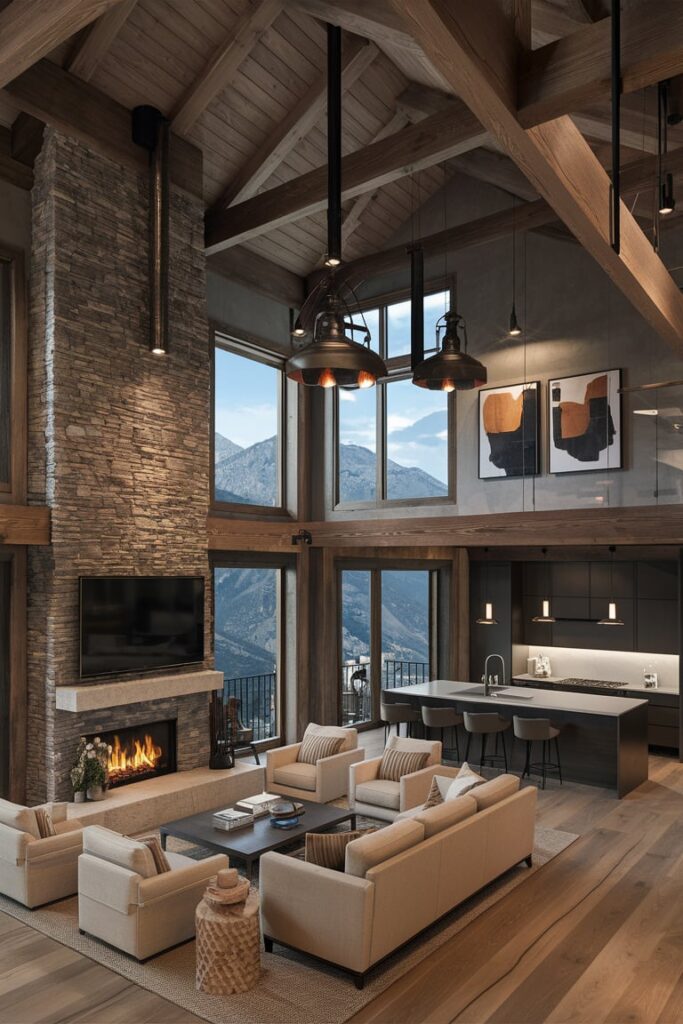 Mountain Modern Home Interior Ideas : Industrial Touches for Modern Sophistication