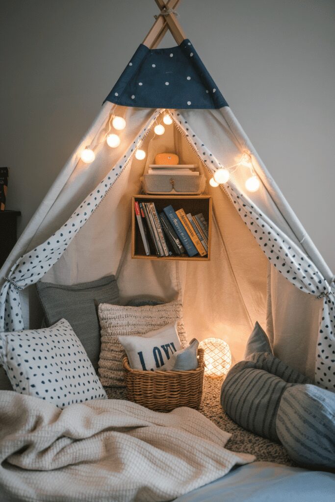 15+ Cute Dorm Room Decor Ideas Tips That Steal Your Heart! 18 Cute Dorm Room Ideas: Themed Book Nook with Reading Tent
