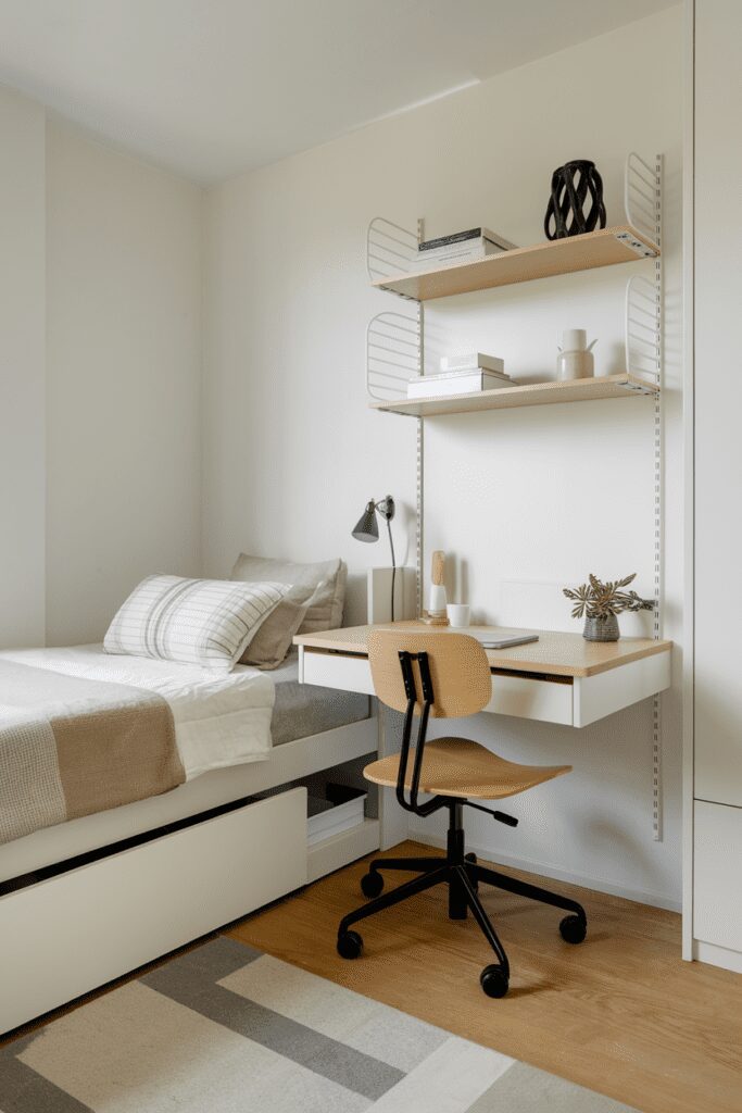 25+ Tiny Bedroom Ideas - Hacks to Maximize Your Space! 27 Tiny Bedroom Ideas: Under-Bed Pull-Out Workstation