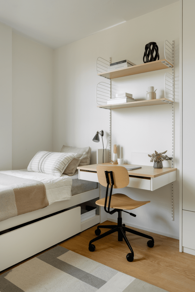 Tiny Bedroom Ideas: Under-Bed Pull-Out Workstation