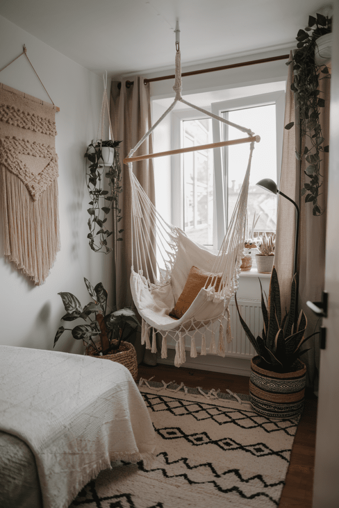 Hanging Hammock Chair for Relaxation Tiny Bedroom Ideas