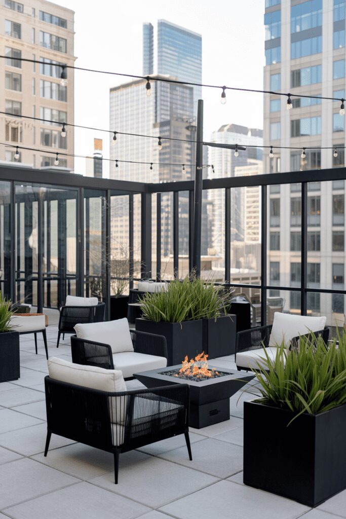 20+ Stunning Black Room Ideas You Need to Try Now! 19 Black Room Ideas: Black Glass Enclosed Rooftop Terrace