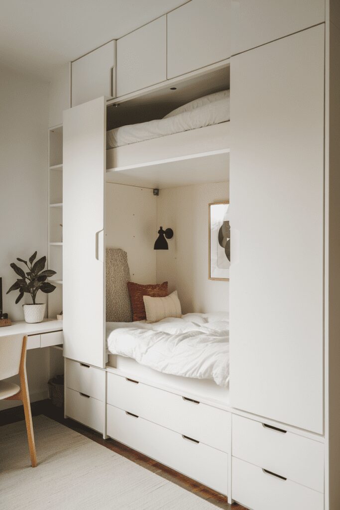 25+ Tiny Bedroom Ideas - Hacks to Maximize Your Space! 23 Tiny Bedroom Ideas: Hidden Bed Inside a Wardrobe