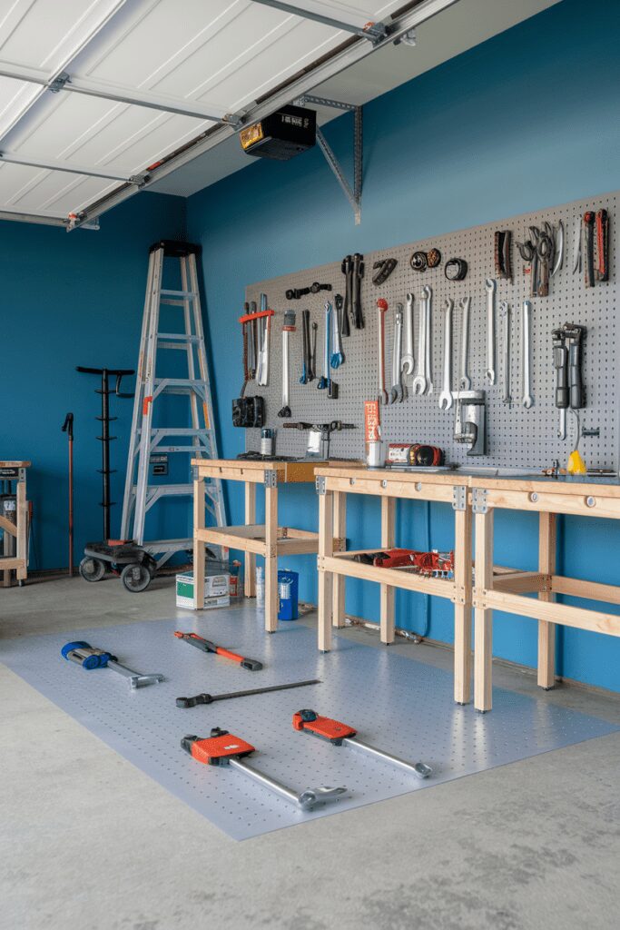 30+ Garage Workshop Layouts Ideas That Will Blow Your Mind! 26 Garage Workshop Layouts Ideas: The Magnetic Floor Grid
